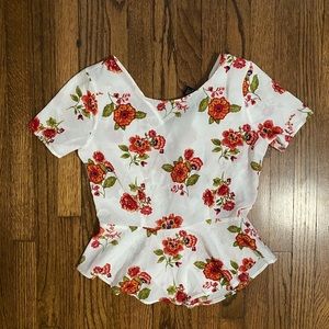 Forever 21 Floral Peplum Top